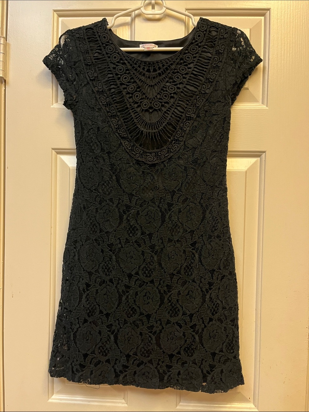 Exhilaration Black Lace Overlay Dress S
